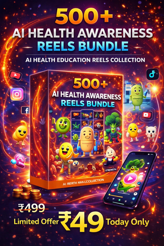500+ AI Health Awareness Reels Bundle | Ready-to-Post Viral Content | Instant Download